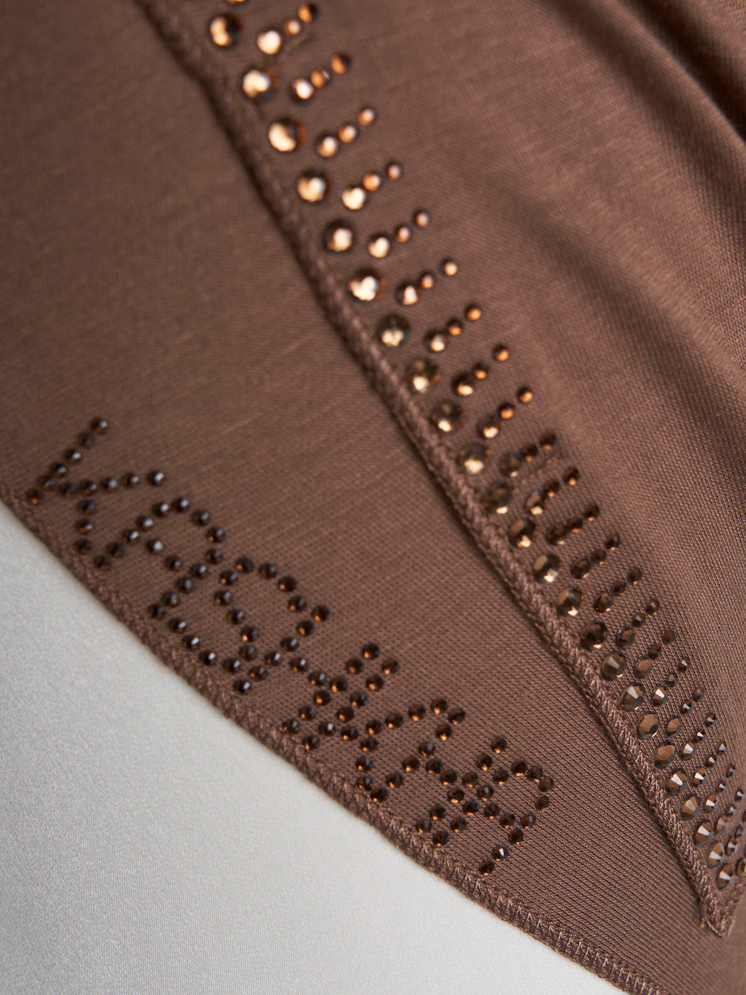 Plain Jersey Hijab with Crown Stone Line Border (KP18160L) - Image 75