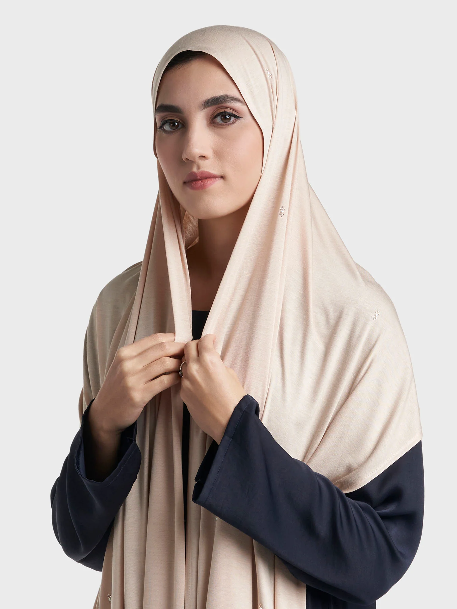 Rayon Jersey Hijab with Stone and Pearl Motif (KP18193L) - Image 12