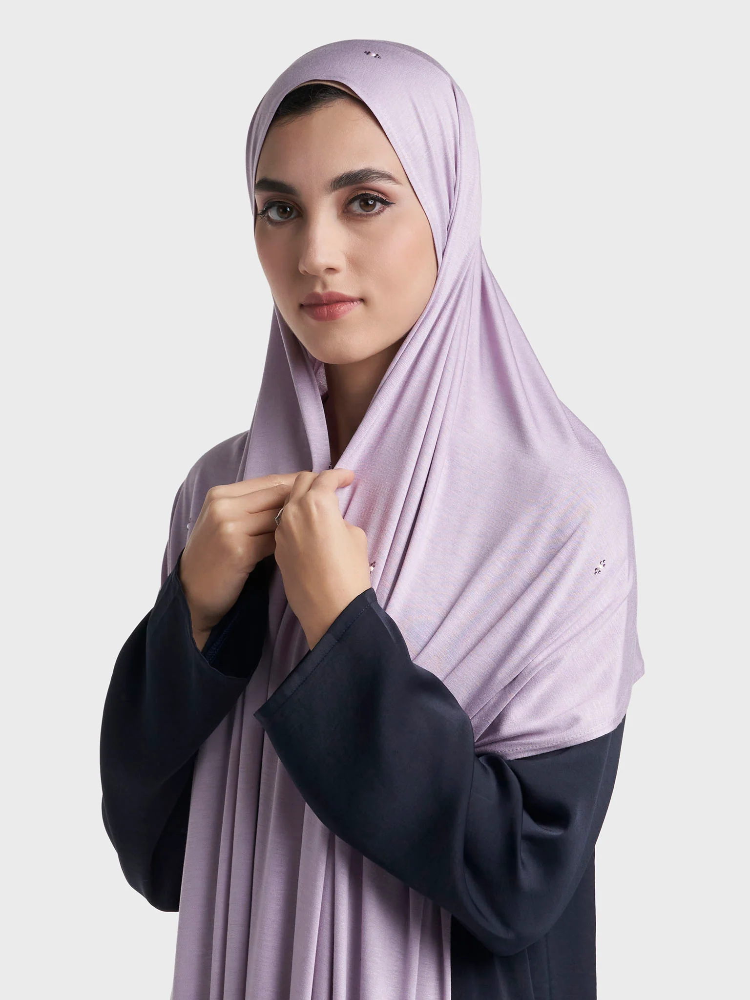 Rayon Jersey Hijab with Stone and Pearl Motif (KP18193L) - Image 14