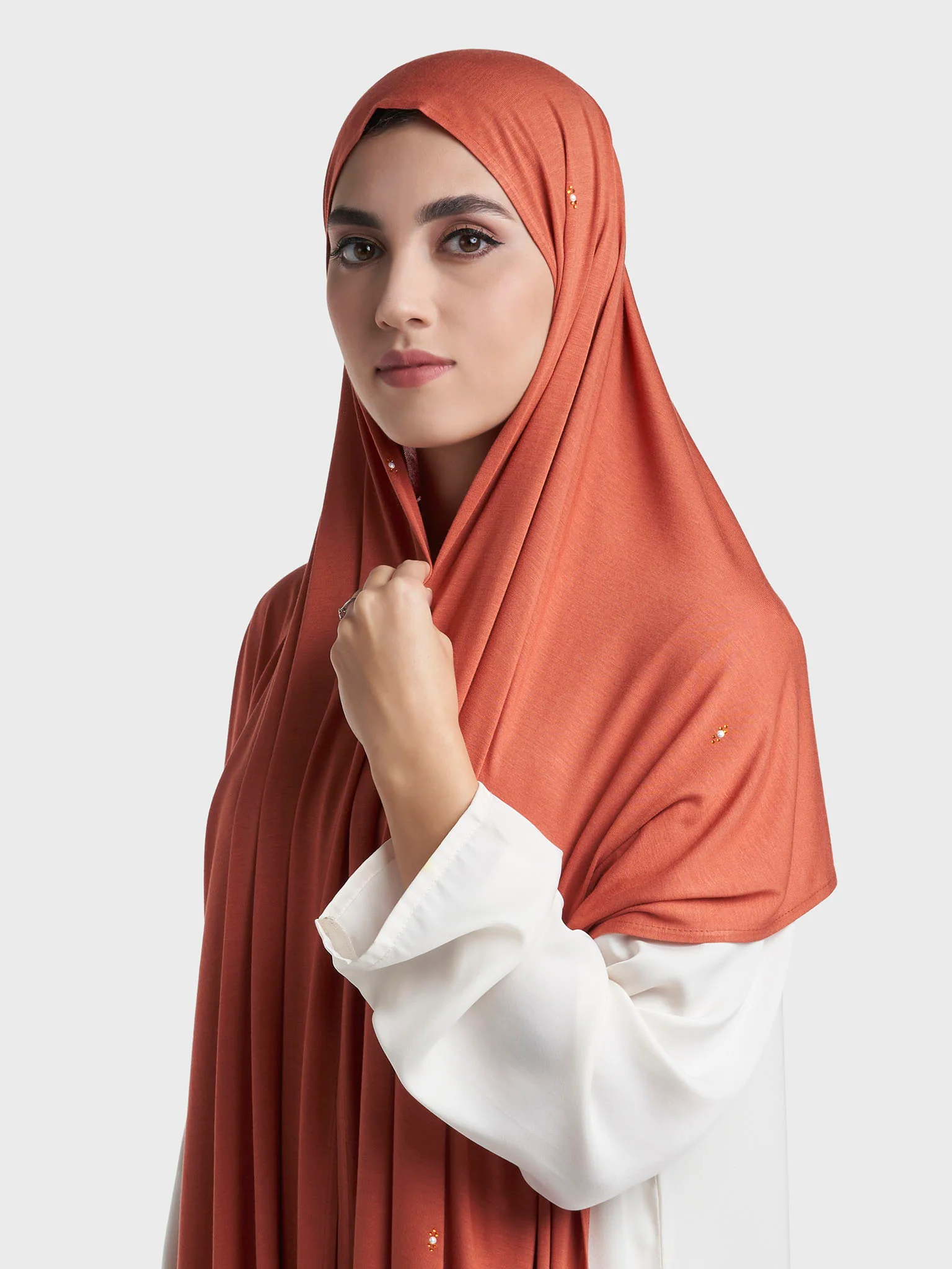 Rayon Jersey Hijab with Stone and Pearl Motif (KP18193L) - Image 21