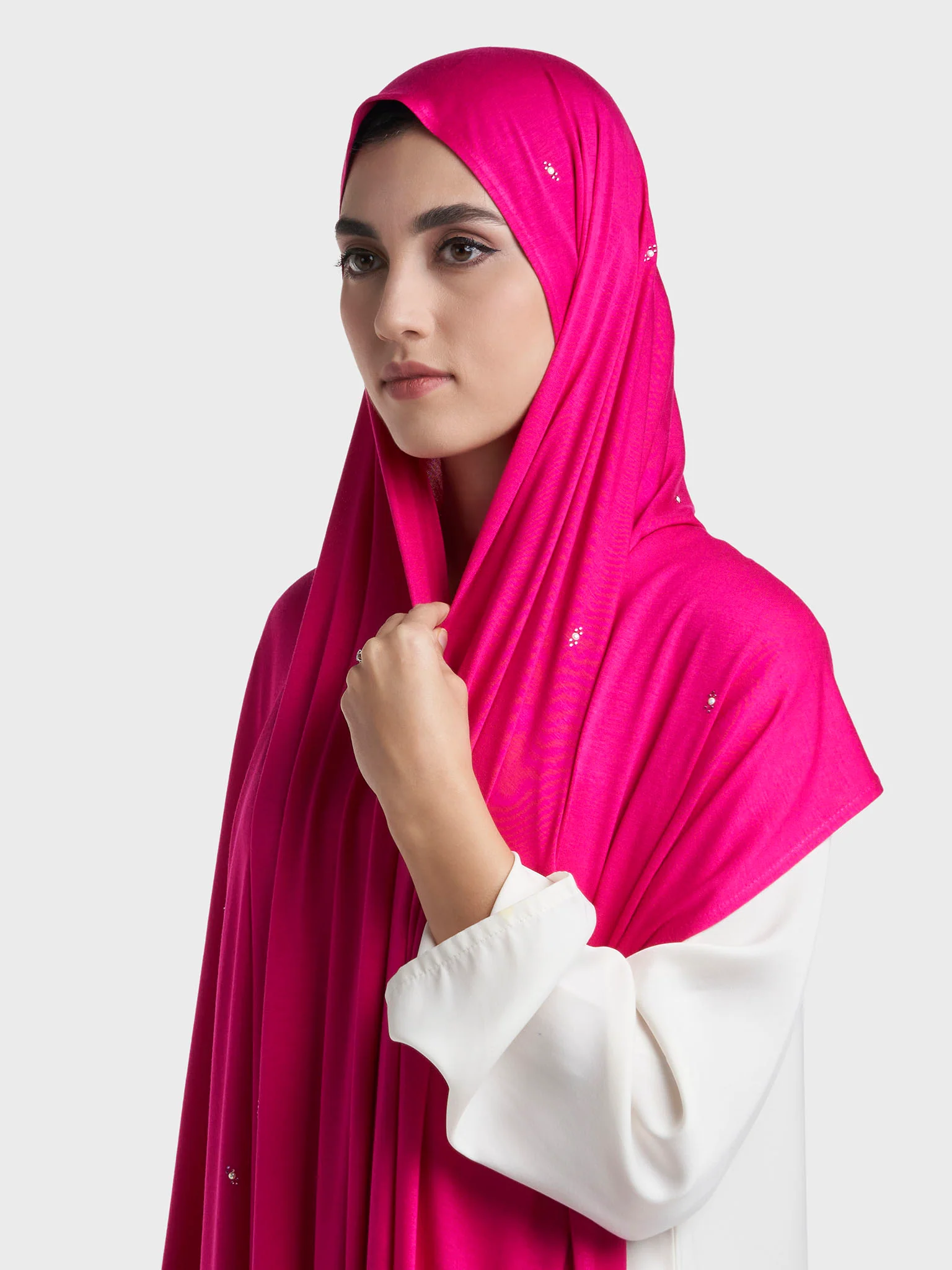 Rayon Jersey Hijab with Stone and Pearl Motif (KP18193L) - Image 23