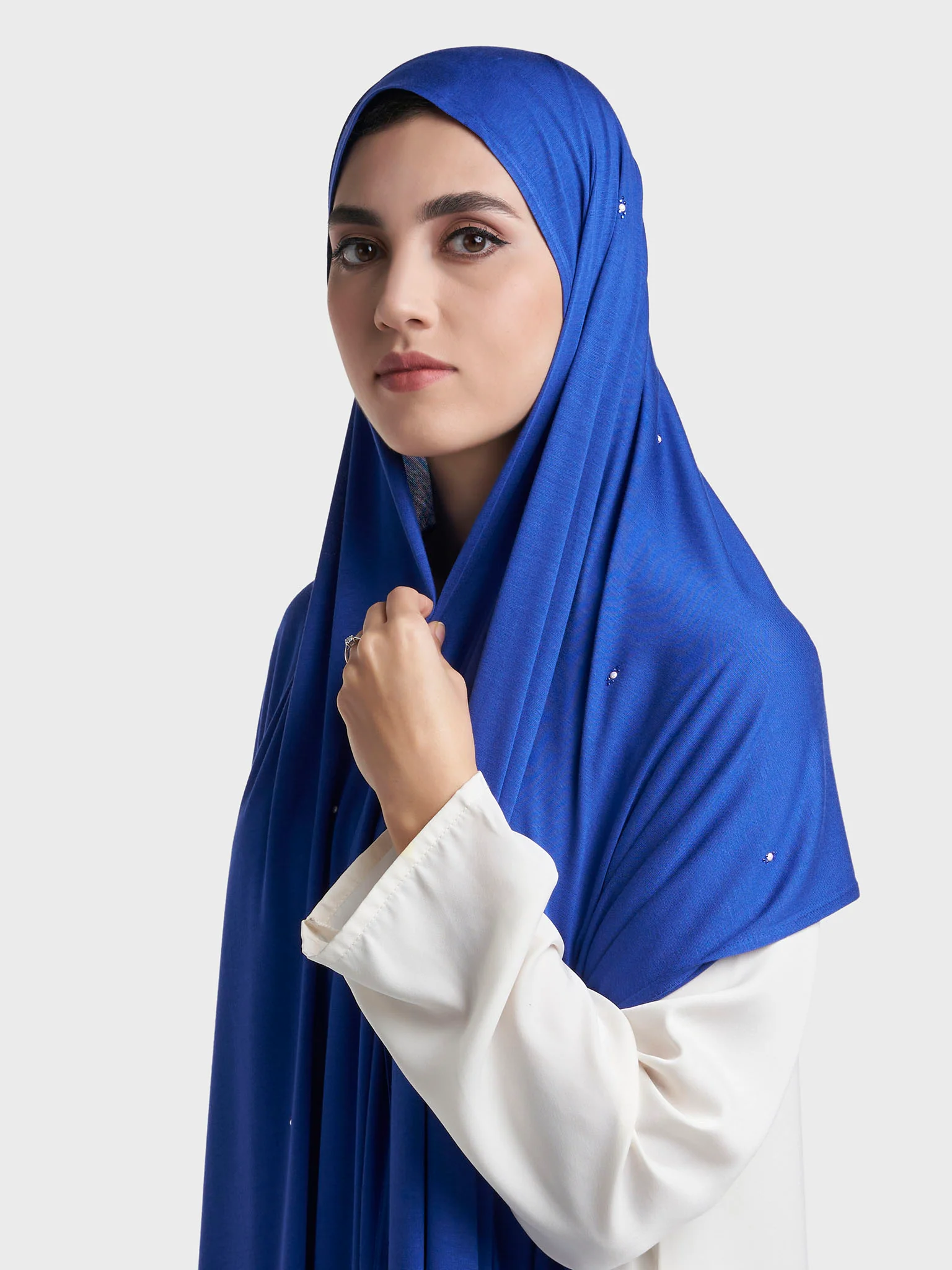 Rayon Jersey Hijab with Stone and Pearl Motif (KP18193L) - Image 24