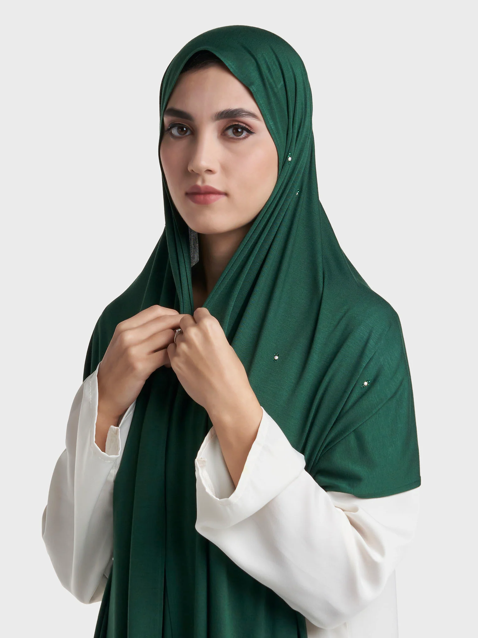 Rayon Jersey Hijab with Stone and Pearl Motif (KP18193L) - Image 25