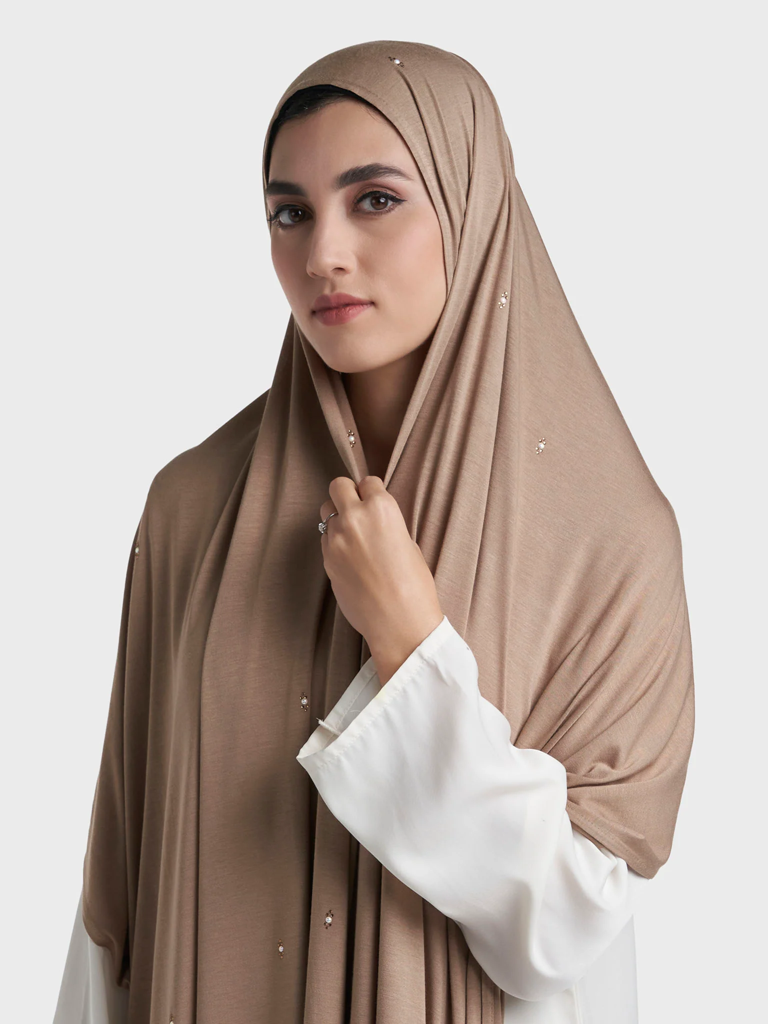 Rayon Jersey Hijab with Stone and Pearl Motif (KP18193L) - Image 26