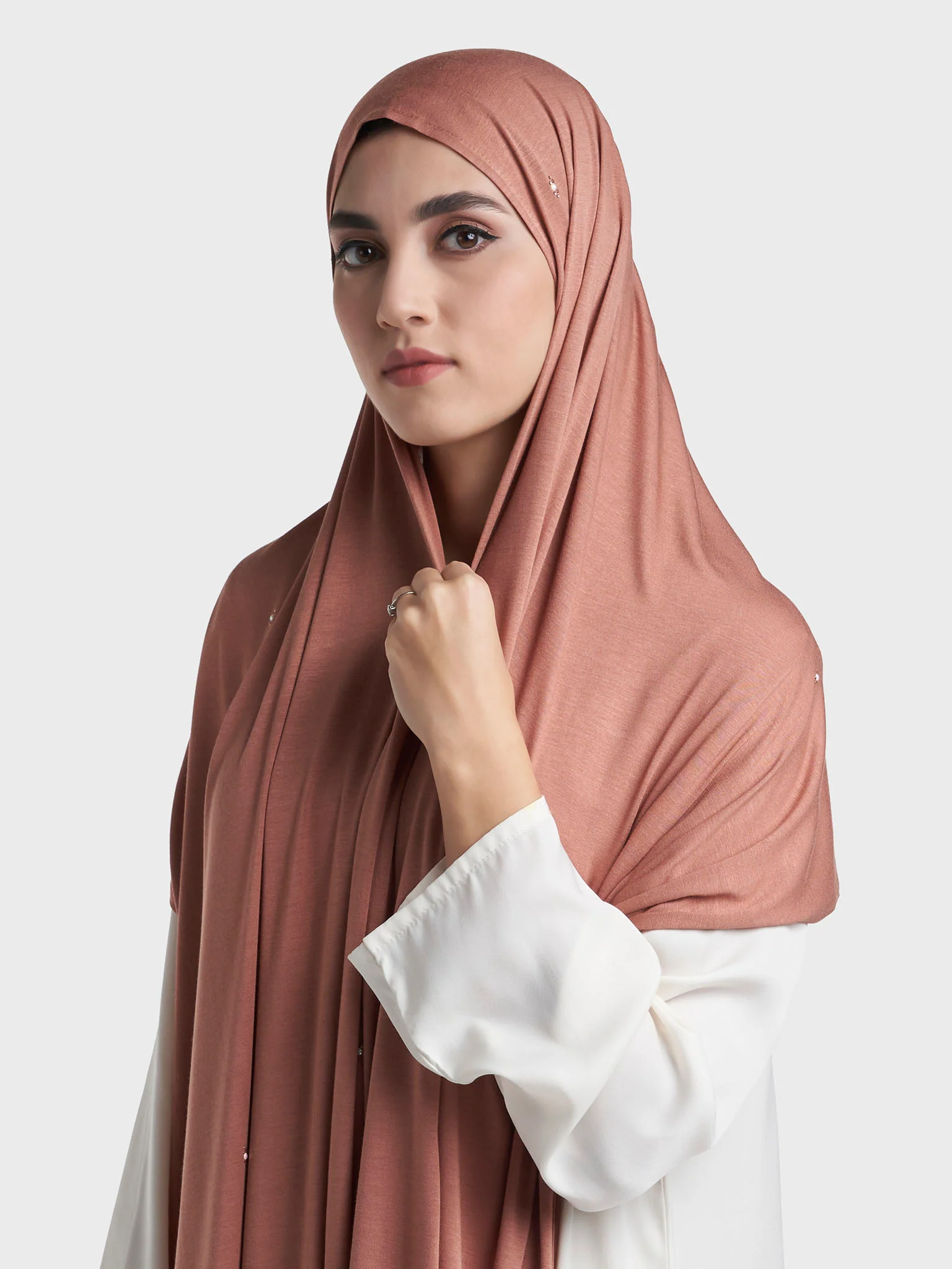 Rayon Jersey Hijab with Stone and Pearl Motif (KP18193L) - Image 28