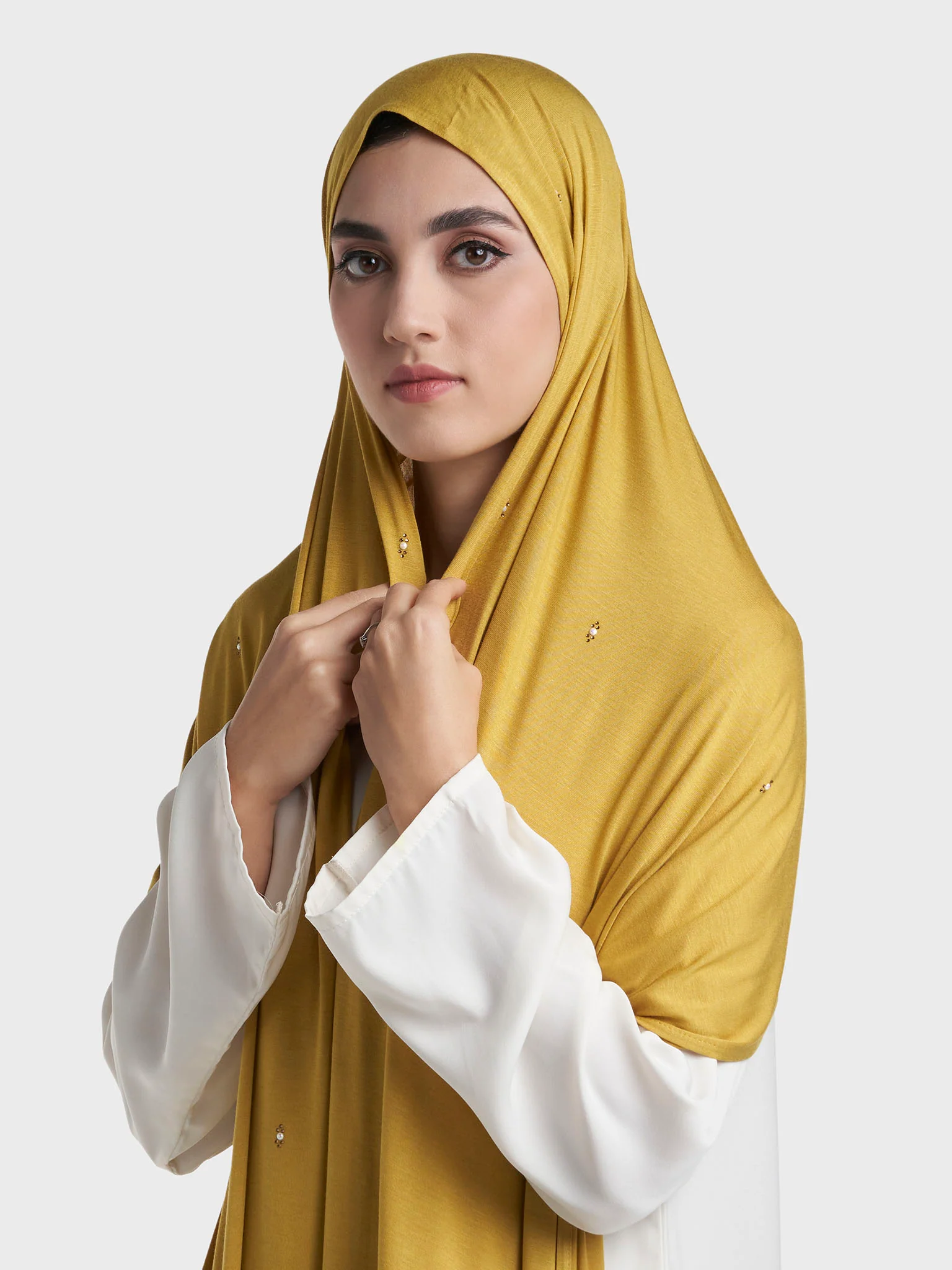 Rayon Jersey Hijab with Stone and Pearl Motif (KP18193L) - Image 29