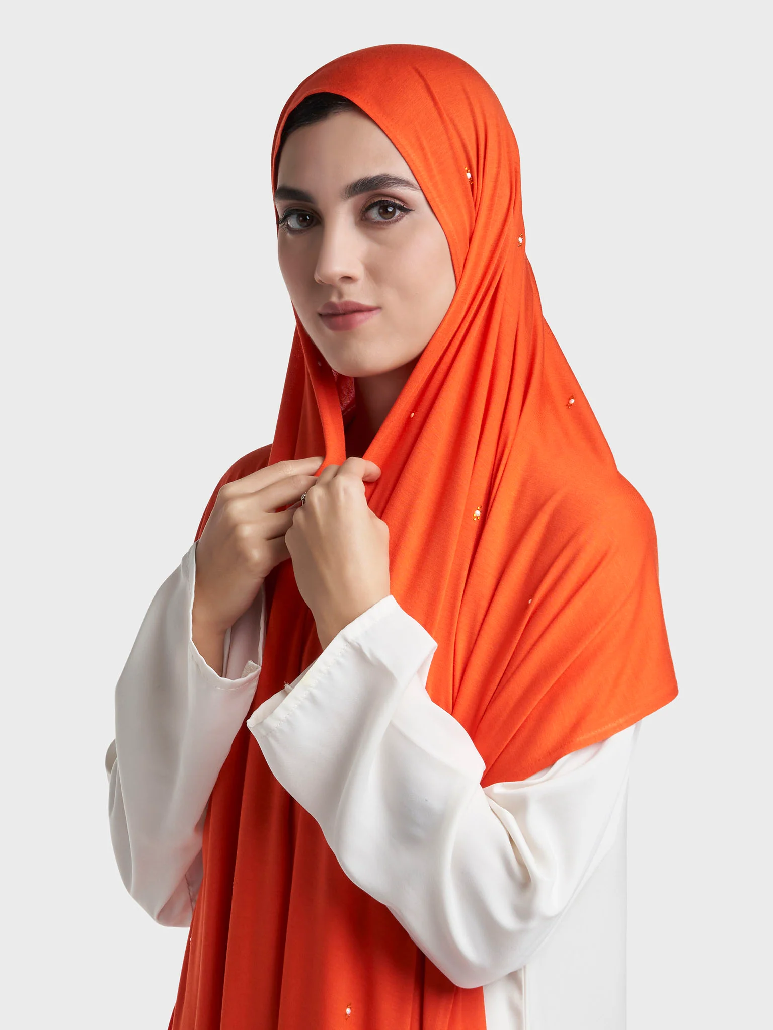 Rayon Jersey Hijab with Stone and Pearl Motif (KP18193L) - Image 32