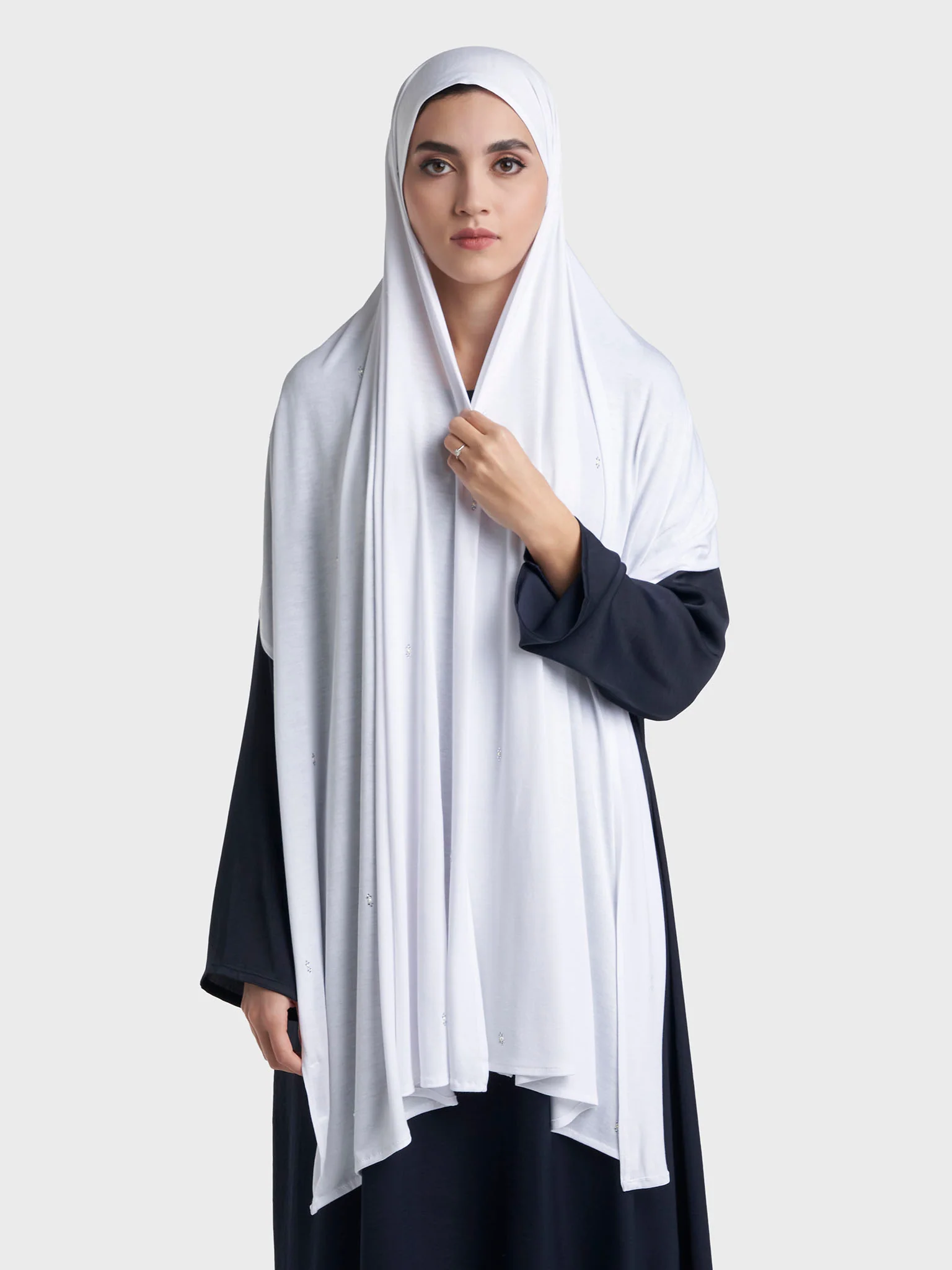 Rayon Jersey Hijab with Stone and Pearl Motif (KP18193L) - Image 36