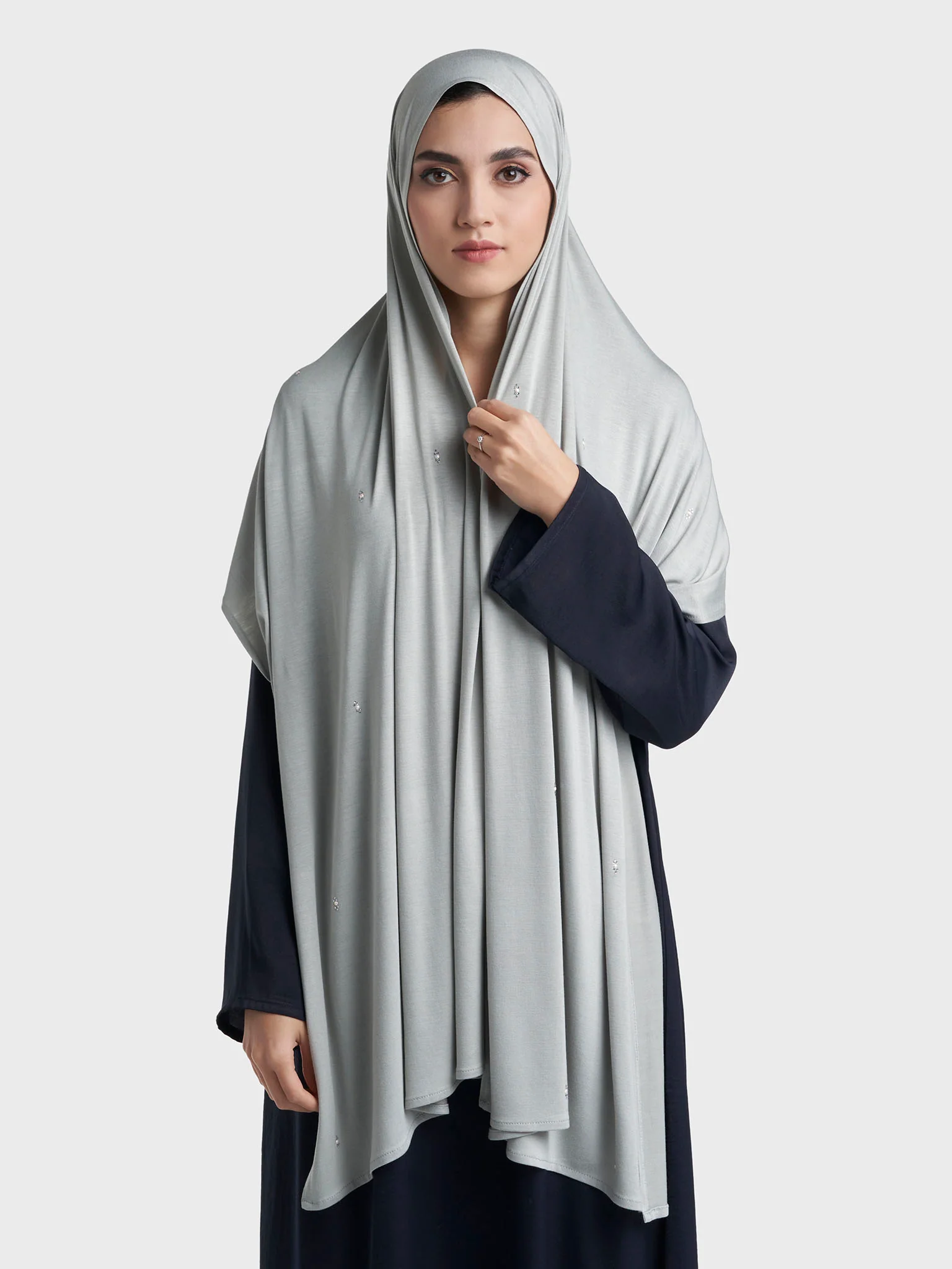 Rayon Jersey Hijab with Stone and Pearl Motif (KP18193L) - Image 38