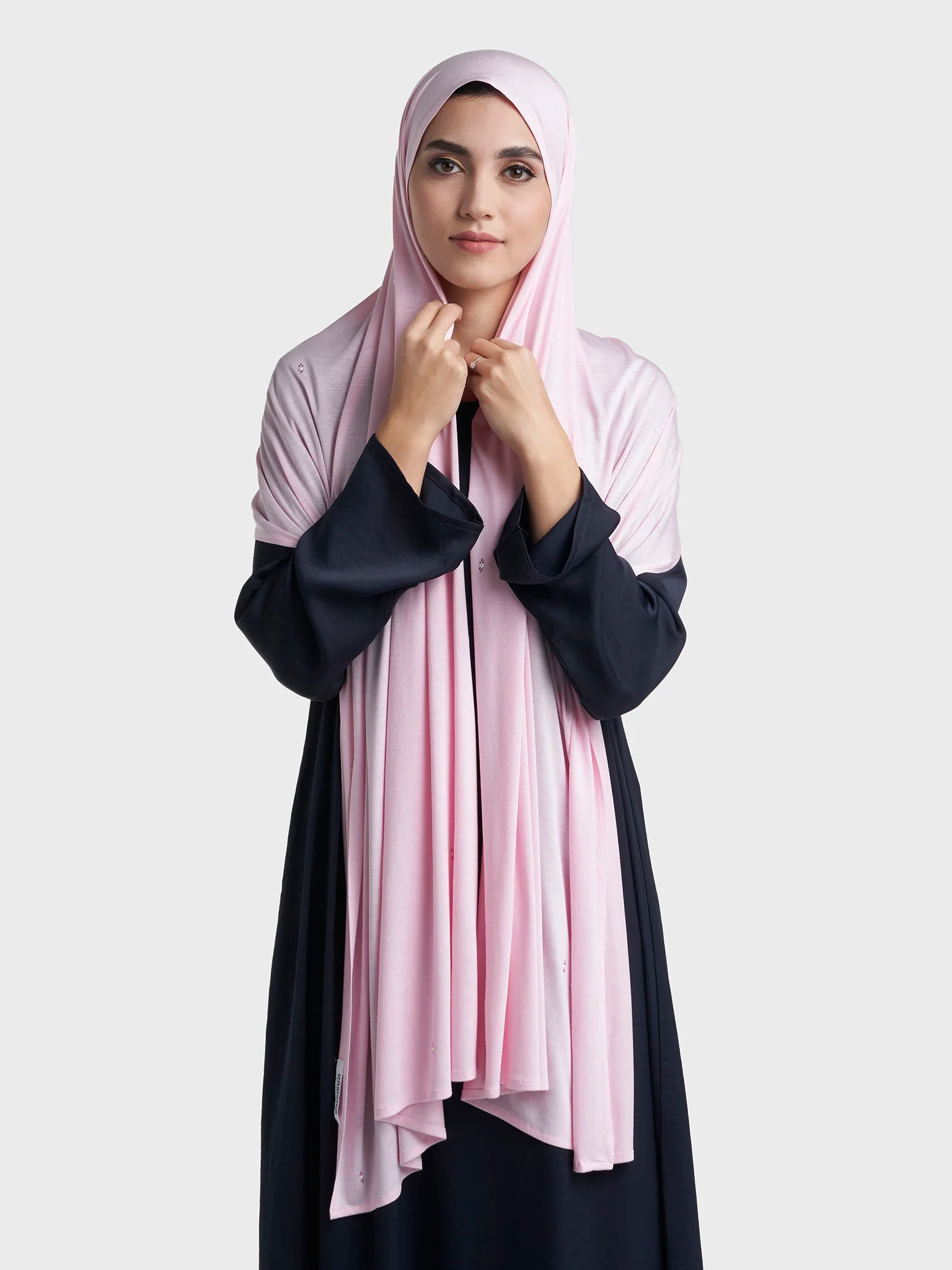 Rayon Jersey Hijab with Stone and Pearl Motif (KP18193L) - Image 40