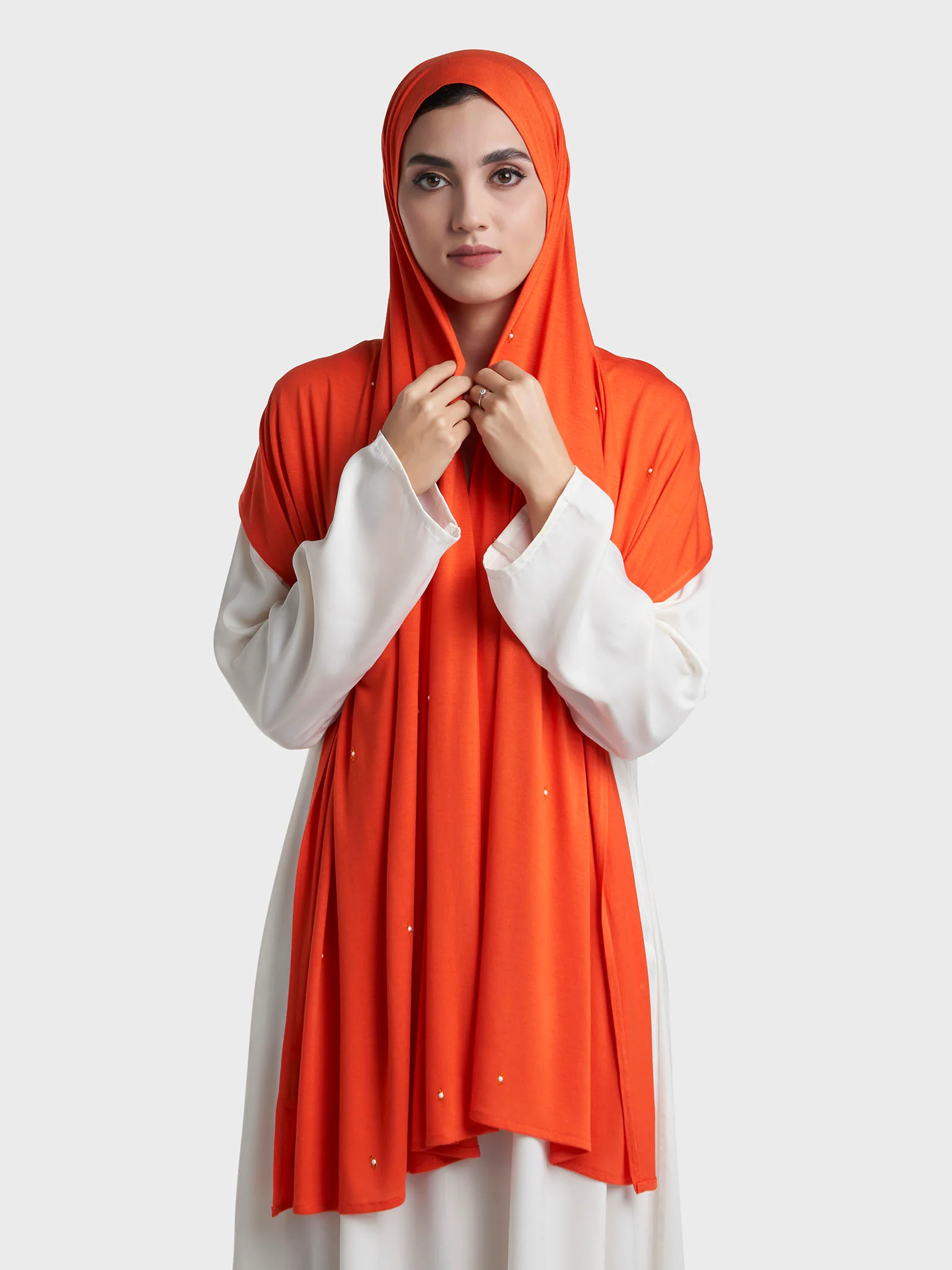 Rayon Jersey Hijab with Stone and Pearl Motif (KP18193L) - Image 48