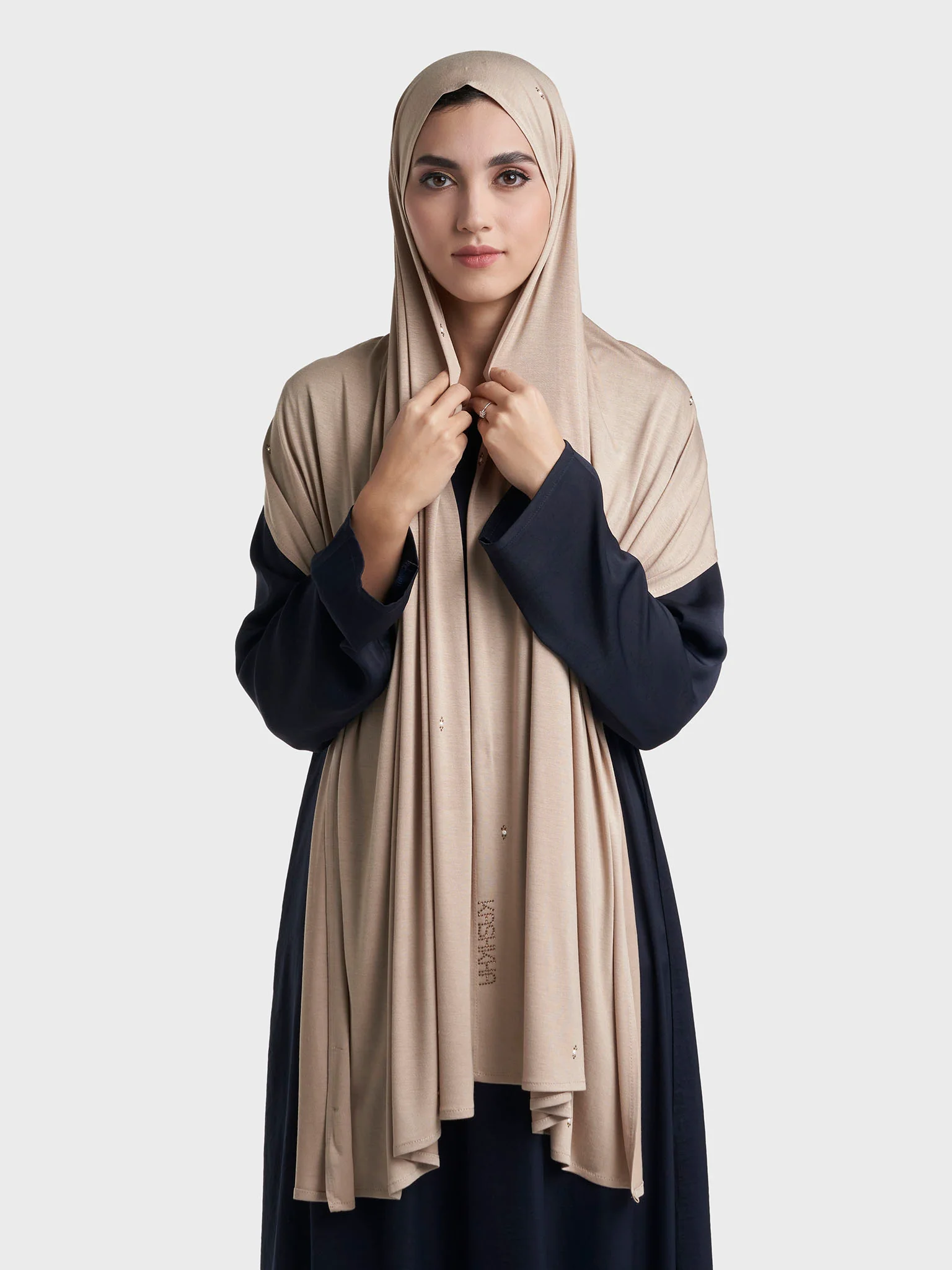 Rayon Jersey Hijab with Stone and Pearl Motif (KP18193L) - Image 50