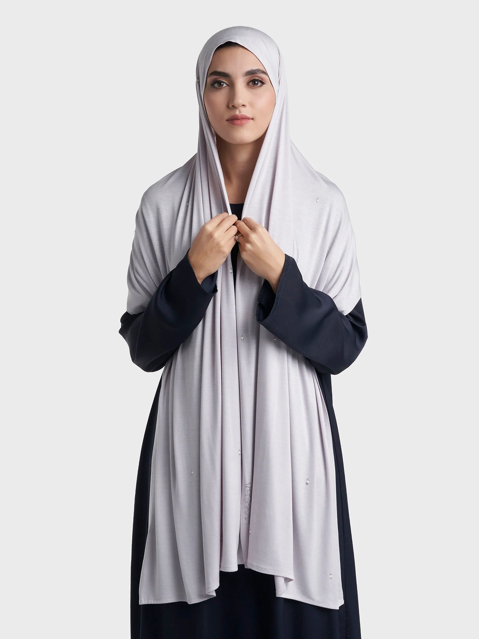 Rayon Jersey Hijab with Stone and Pearl Motif (KP18193L) - Image 56