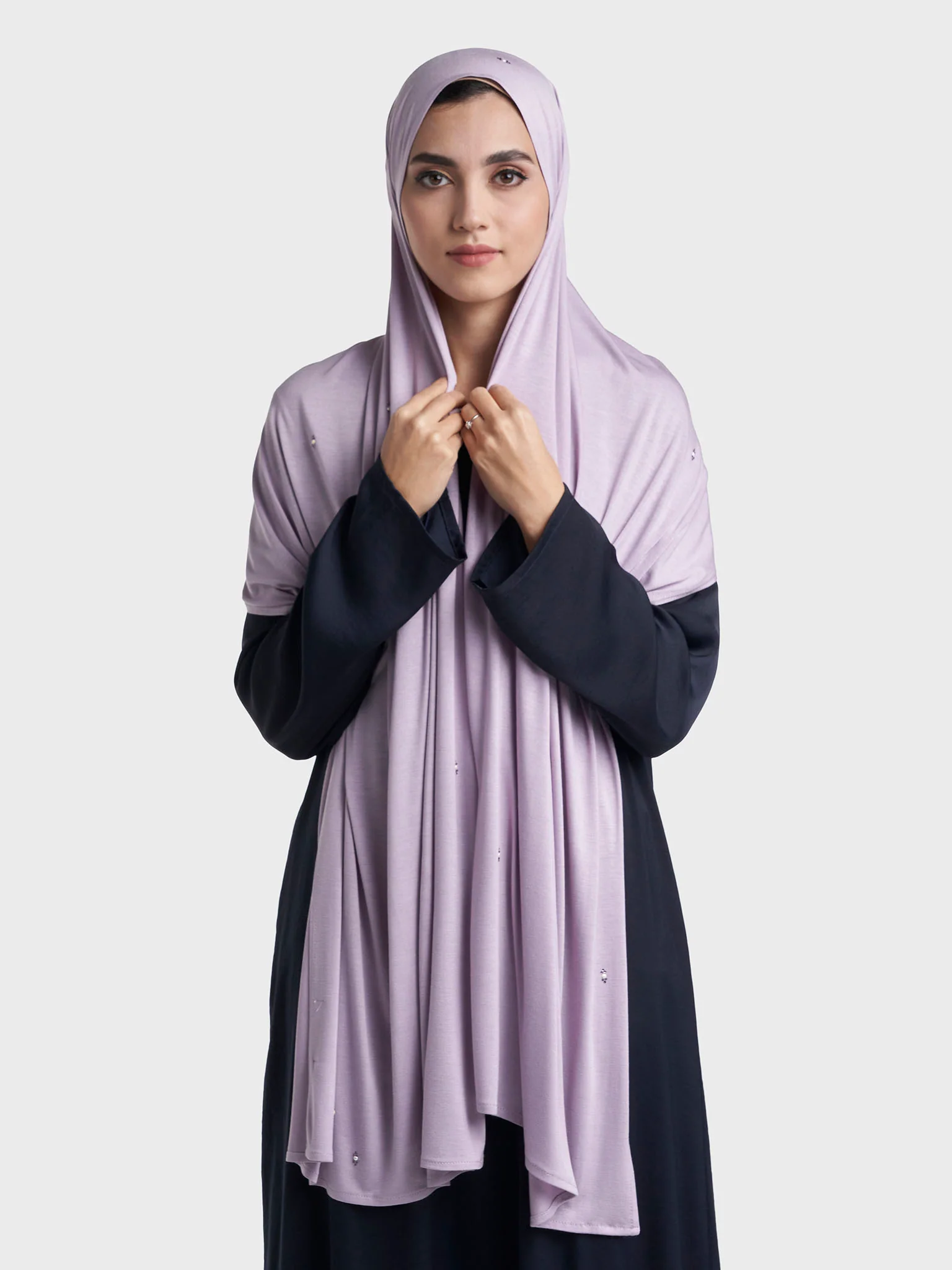 Rayon Jersey Hijab with Stone and Pearl Motif (KP18193L) - Image 66