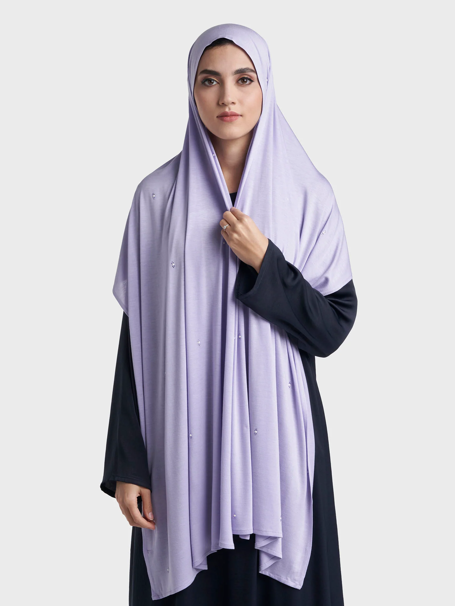 Rayon Jersey Hijab with Stone and Pearl Motif (KP18193L) - Image 68
