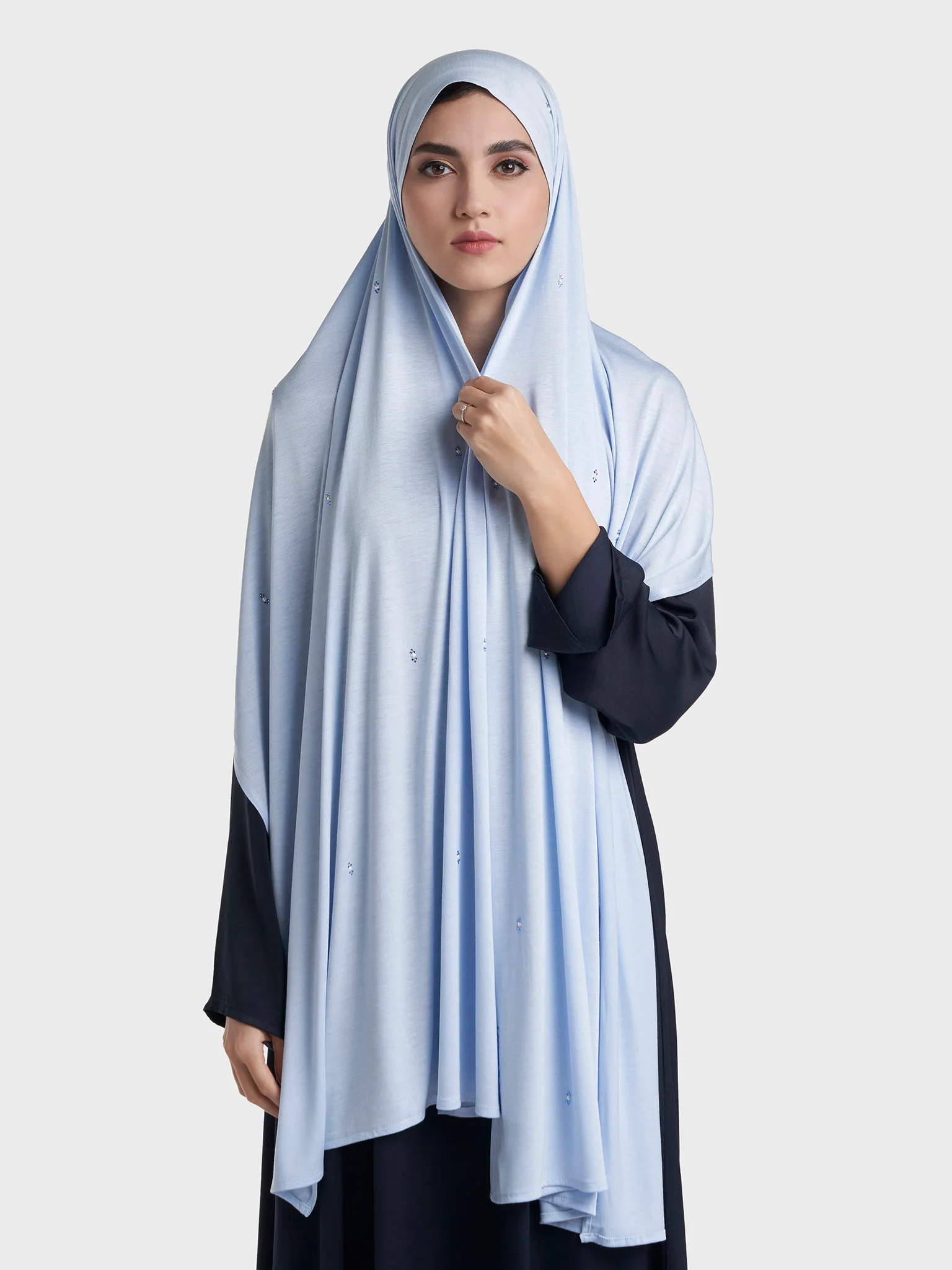 Rayon Jersey Hijab with Stone and Pearl Motif (KP18193L) - Image 72