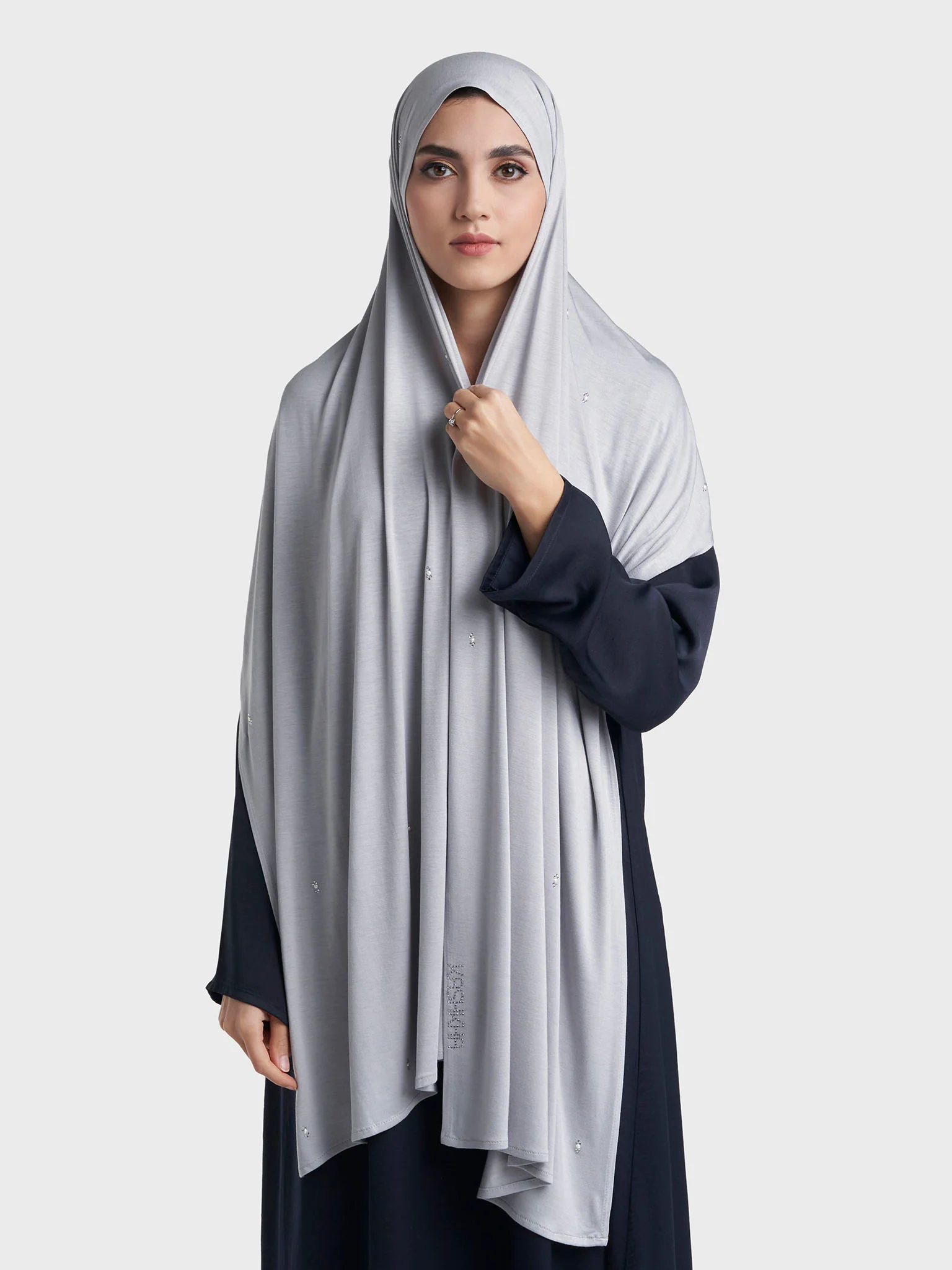 Rayon Jersey Hijab with Stone and Pearl Motif (KP18193L) - Image 76