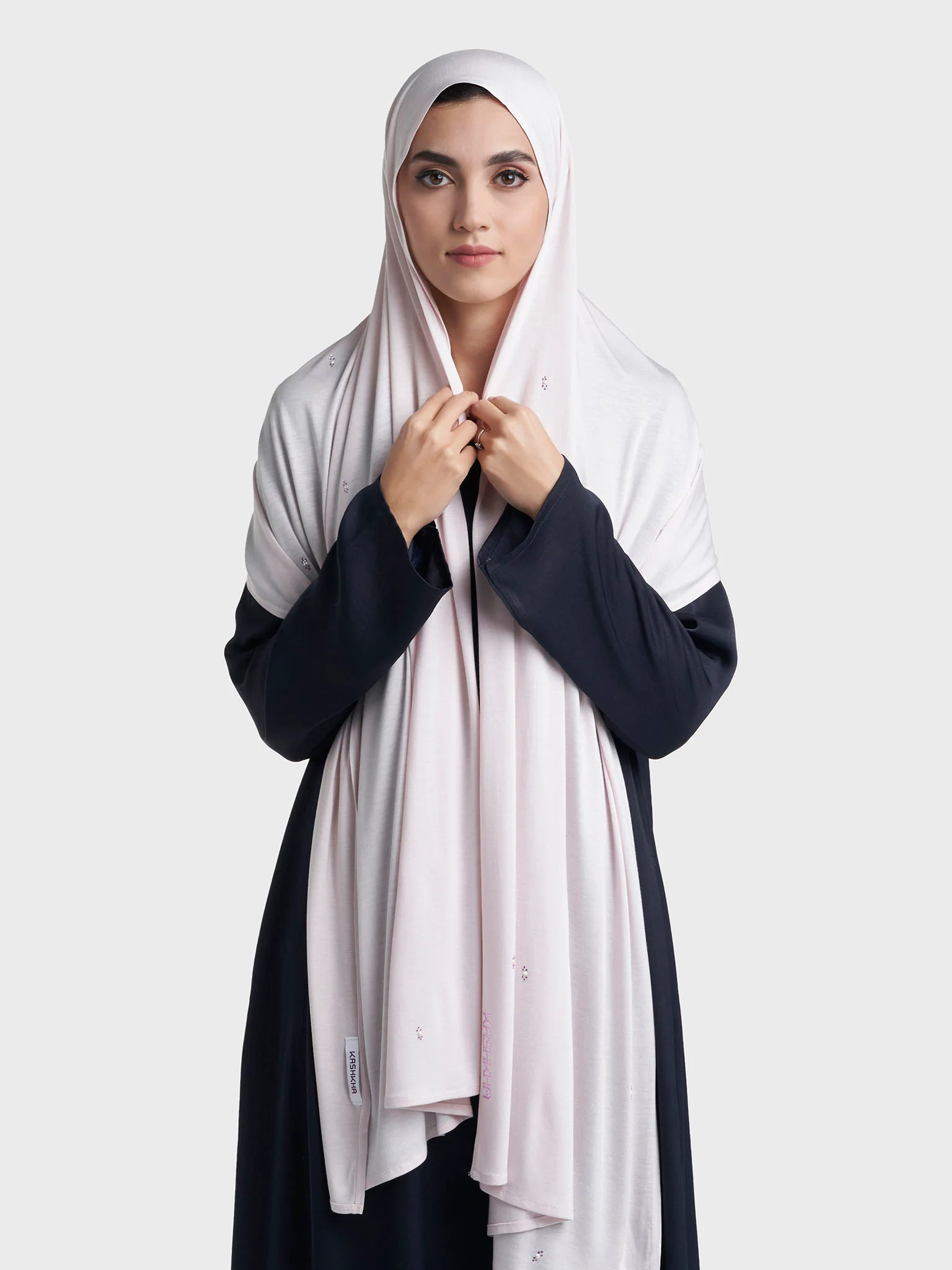 Rayon Jersey Hijab with Stone and Pearl Motif (KP18193L) - Image 80