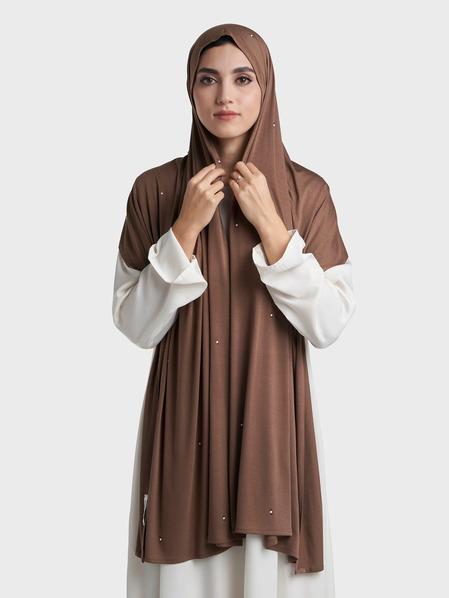 Rayon Jersey Hijab with Stone and Pearl Motif (KP18193L) - Image 84