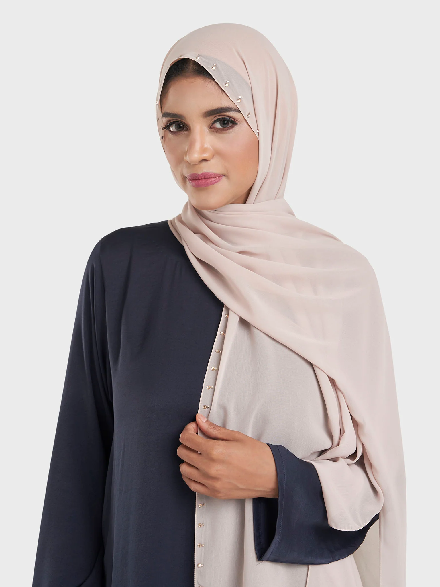 Chiffon Hijab with Stonework Motif Border (KP18201L) - Image 19