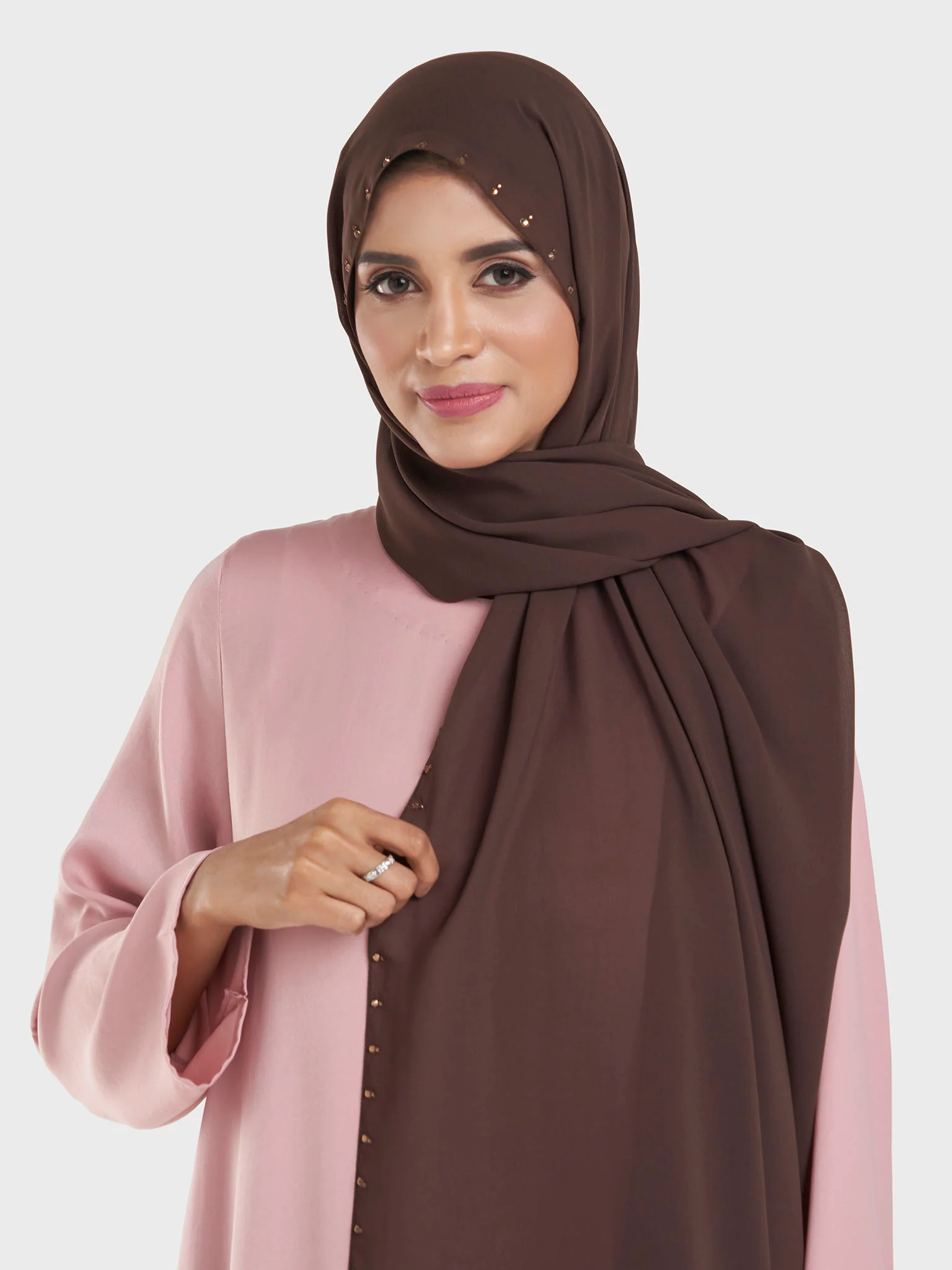 Chiffon Hijab with Stonework Motif Border (KP18201L) - Image 25