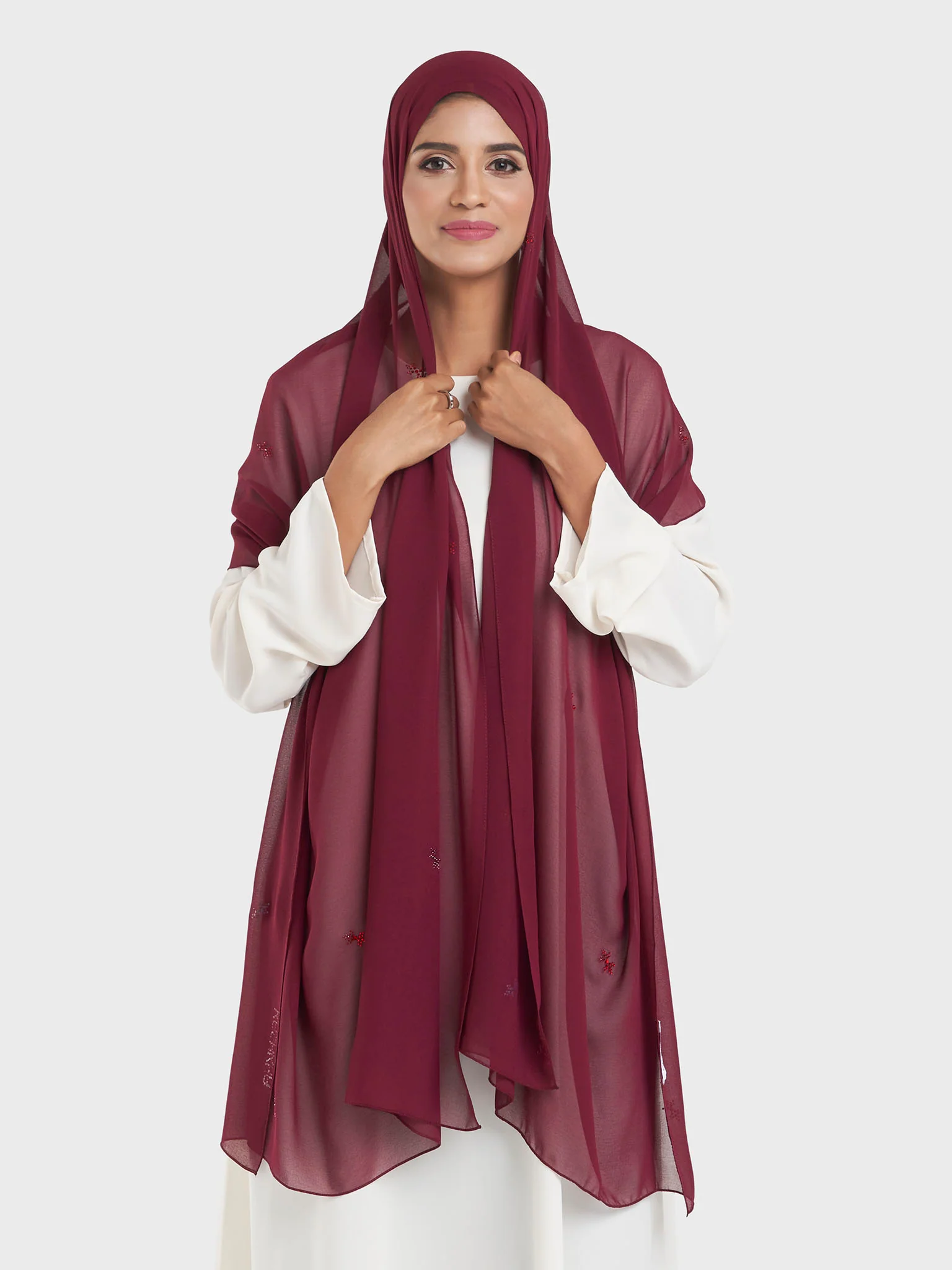 Chiffon All Over Stone Motif Hijab (KP18204L) - Image 5