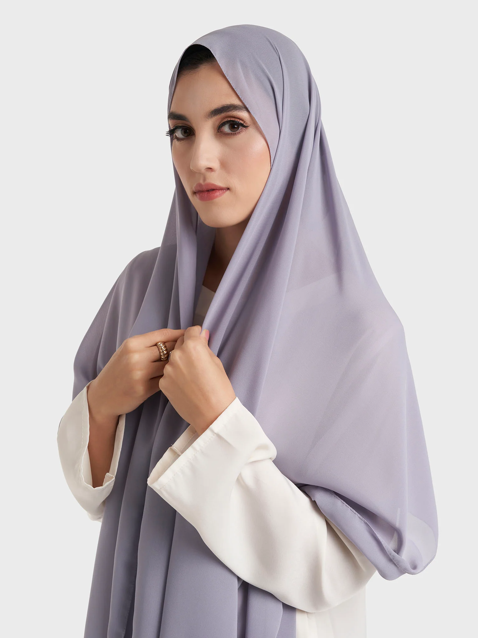Plain Solid Colour Chiffon Hijab (KP4451L) - Image 22