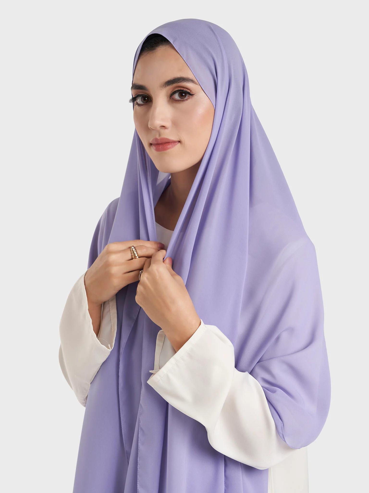 Plain Solid Colour Chiffon Hijab (KP4451L) - Image 25