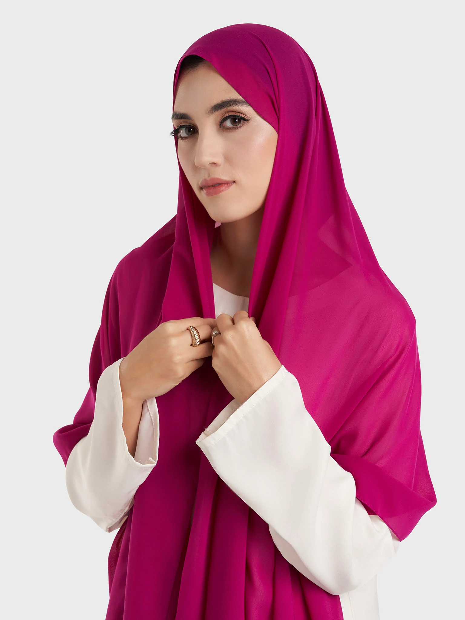 Plain Solid Colour Chiffon Hijab (KP4451L) - Image 31