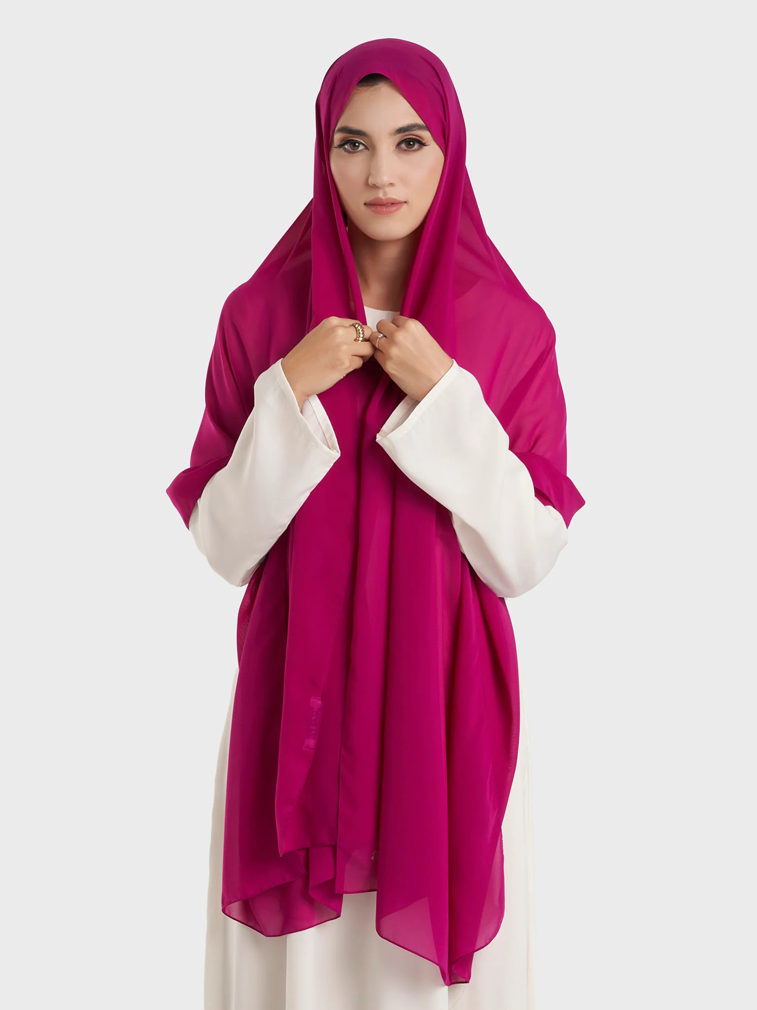 Plain Solid Colour Chiffon Hijab (KP4451L) - Image 32