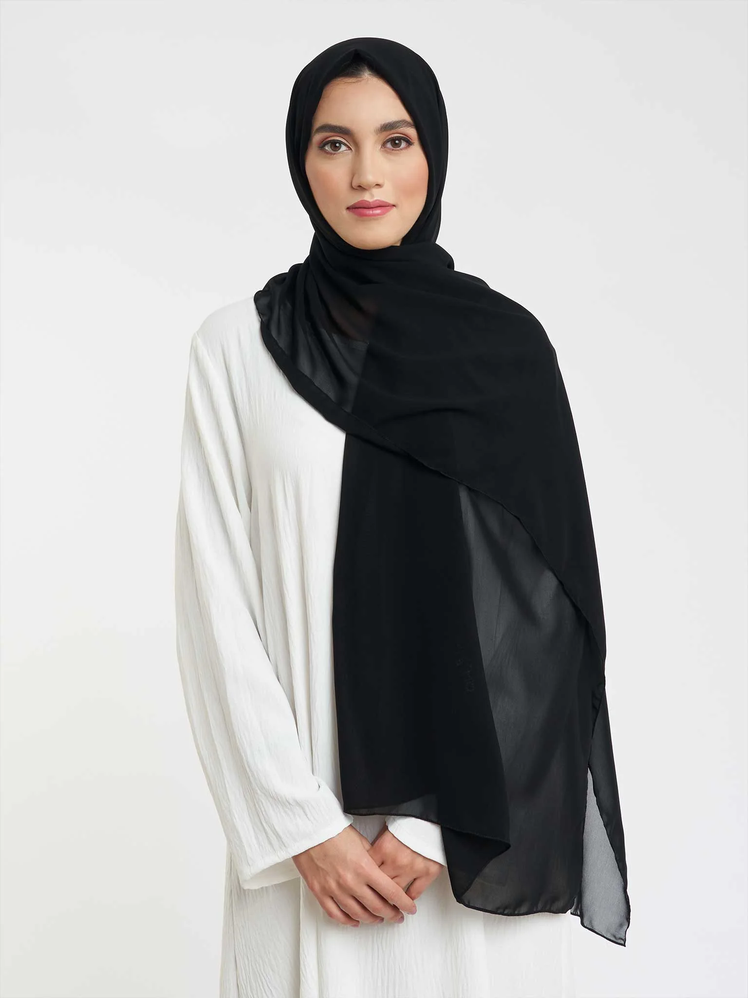 Plain Solid Colour Chiffon Hijab (KP4451L) - Image 43