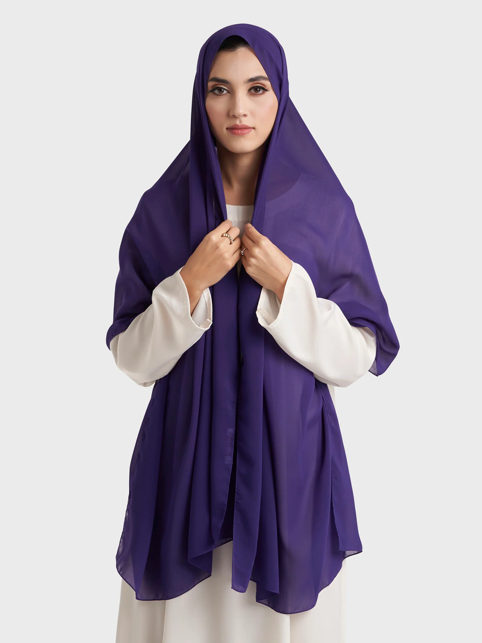 Plain Solid Colour Chiffon Hijab (KP4451L) - Image 5